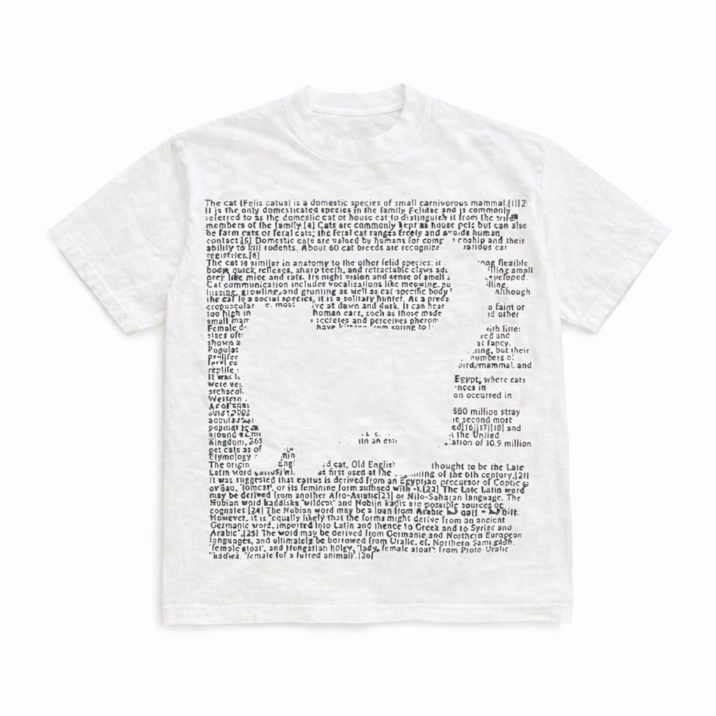 Vintage Cat Print T-Shirt