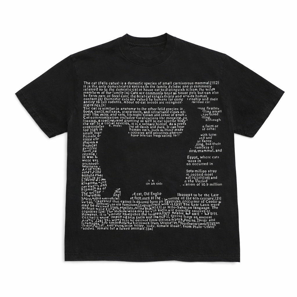 Vintage Cat Print T-Shirt