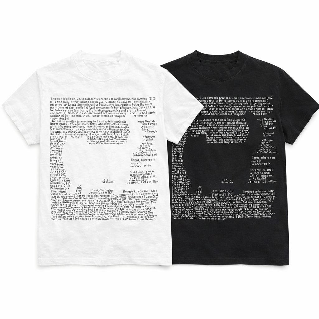 Vintage Cat Print T-Shirt