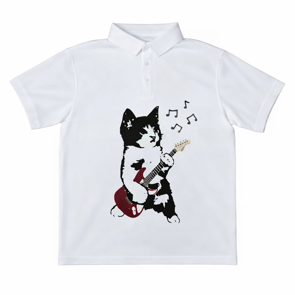 "Guitar Cat" Polo (IN STOCK)